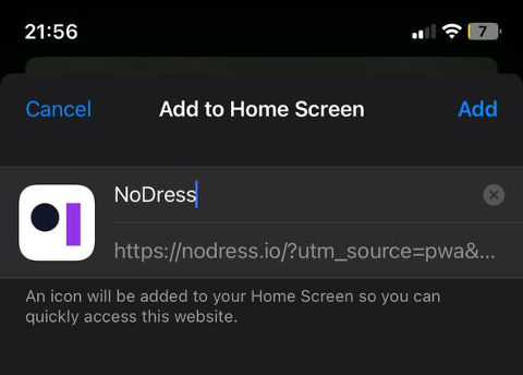 NoDress.io website shortcut name